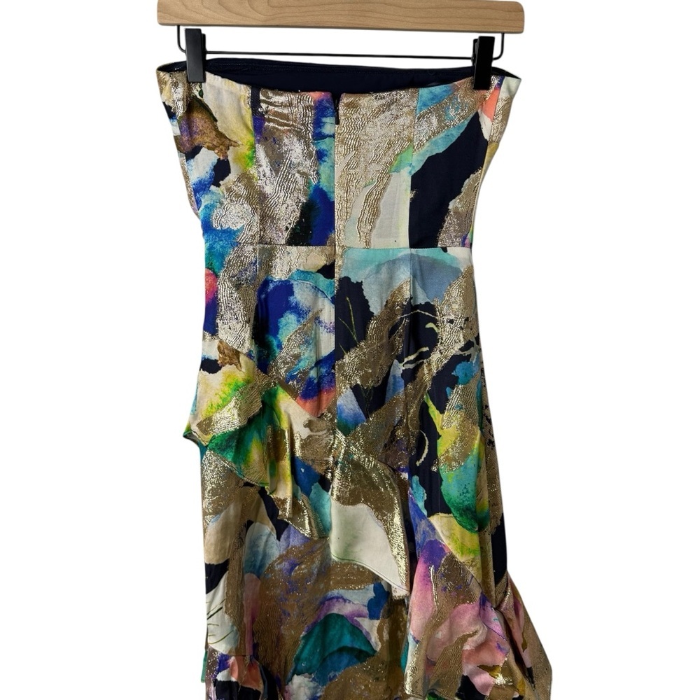 Ramy Brook Dominika Strapless Gown Multicolor Floral Maxi Dress Gown Size 00 - Picture 4 of 7